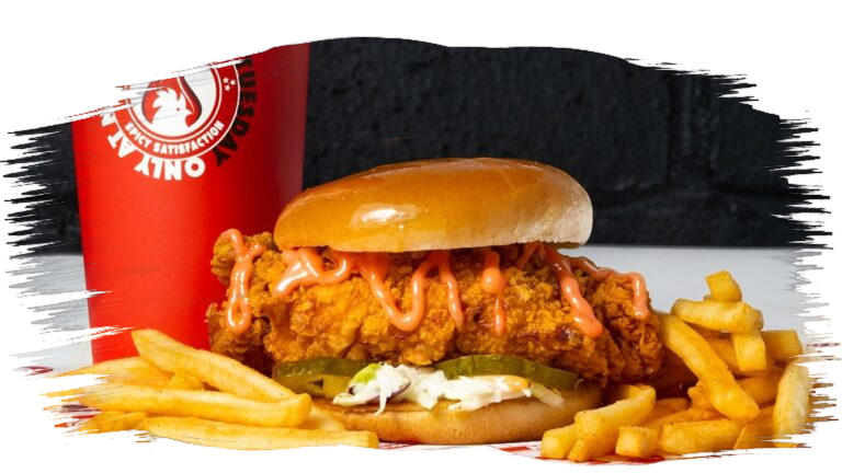 NHC combo meal with Nashville hot chicken and a drink